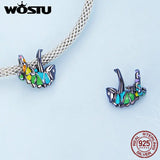 925 Sterling Silver Chameleon Beads Angel Wings Safety Chain Charm