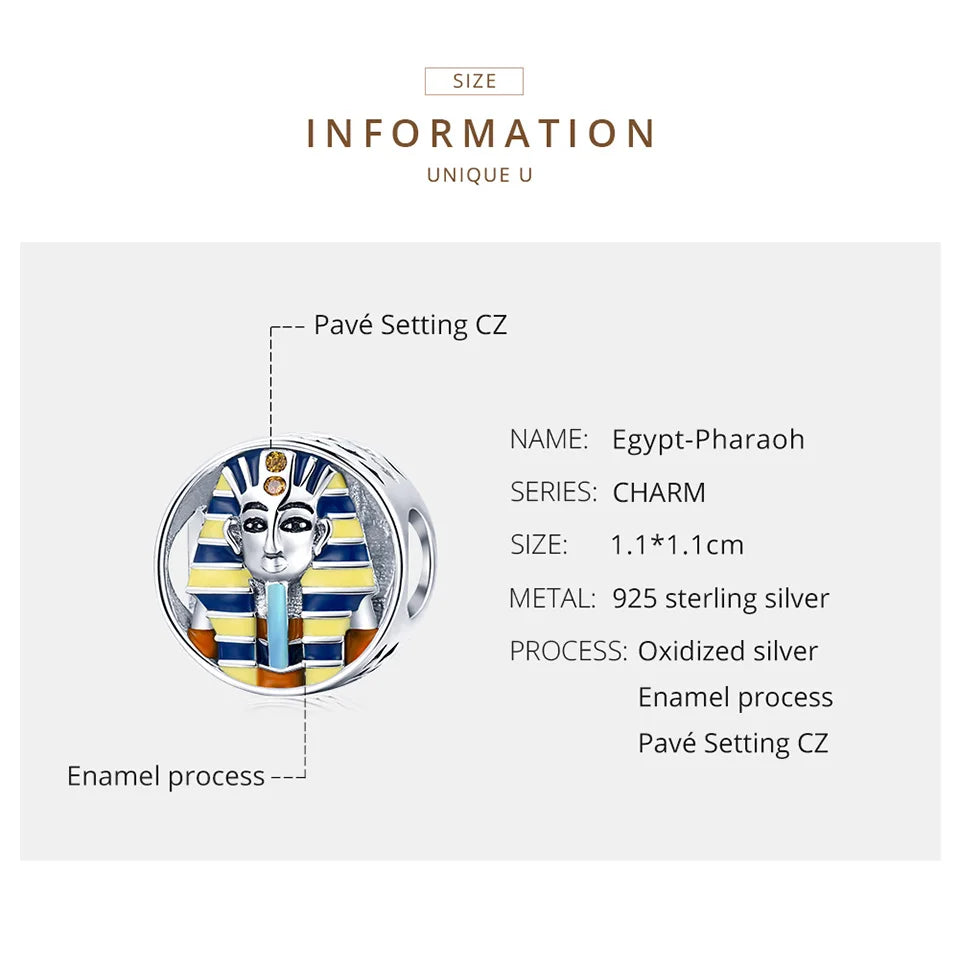 925 Silver Egypt-Pharaoh Charm Pendant