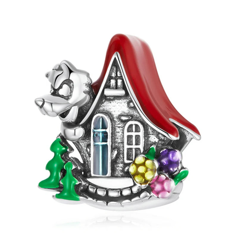 925 Silver Charm Fairy Wolf Girl Pendant for Bracelet DIY Jewelry