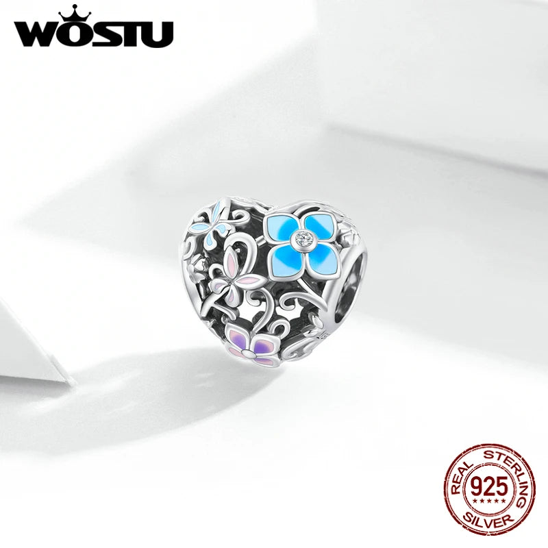 925 Charm Flower Butterfly Bead Pendant DIY Jewelry