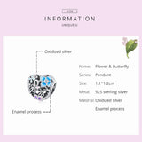925 Charm Flower Butterfly Bead Pendant DIY Jewelry