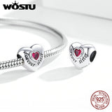 925 Silver Charm Love Heart Pendant for Bracelet Necklace CQC1835