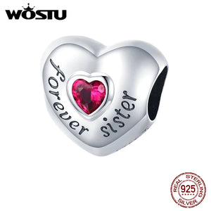 925 Silver Charm Love Heart Pendant for Bracelet Necklace CQC1835