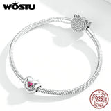 925 Silver Charm Love Heart Pendant for Bracelet Necklace CQC1835