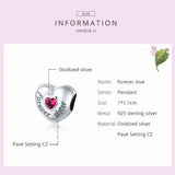 925 Silver Charm Love Heart Pendant for Bracelet Necklace CQC1835