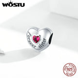 925 Silver Charm Love Heart Pendant for Bracelet Necklace CQC1835