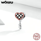 925 Silver Heart Chess Pendant for Jewelry Making