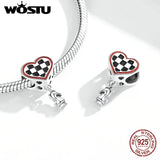 925 Silver Heart Chess Pendant for Jewelry Making