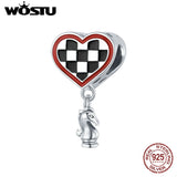925 Silver Heart Chess Pendant for Jewelry Making