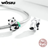 925 Sterling Silver Charm Lovely Panda Bead Animal Pendant