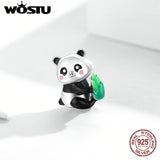 925 Sterling Silver Charm Lovely Panda Bead Animal Pendant
