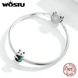 925 Sterling Silver Charm Lovely Panda Bead Animal Pendant