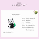 925 Sterling Silver Charm Lovely Panda Bead Animal Pendant