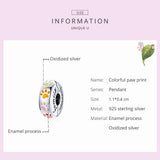 Sterling Silver Paw Bead Charm with Rainbow Clip Pendant