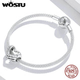 925 Silver Love Hand Bead Heart Pendant for Bracelet Necklace CTC498