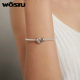 925 Silver Love Hand Bead Heart Pendant for Bracelet Necklace CTC498
