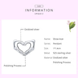 925 Silver Love Hand Bead Heart Pendant for Bracelet Necklace CTC498