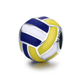 925 Sterling Silver Charm Tennis Ball Volleyball Football Bead Pendant