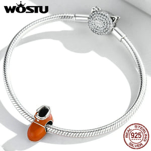 925 Silver Winter Mini Cotton Shoes Bead Pendant