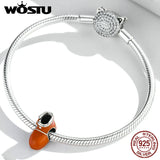 925 Silver Winter Mini Cotton Shoes Bead Pendant