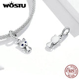 925 Silver Cat Charm Pendant for Women DIY Jewelry