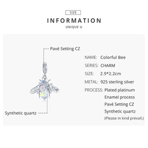 925 Sterling Silver Bee Pendant Charm for Women
