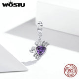 925 Silver Crab Bead Purple Pendant Jewelry