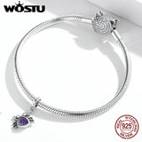 925 Silver Crab Bead Purple Pendant Jewelry