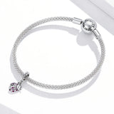 925 Silver Pink Ladybug Charm Pendant for Bracelet