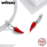 925 Silver Petite Peppers Bead Red Green Pendant For Women