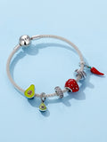 925 Silver Charm Petite Little Peppers Bead Red Pendant CTC461