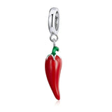 925 Silver Charm Petite Little Peppers Bead Red Pendant CTC461