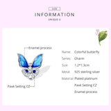 925 Silver Butterfly Zircon Beads for DIY Bracelet