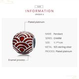 925 Silver Red Lantern Beads Lucky Charm Bracelet Pendant