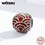 925 Silver Red Lantern Beads Lucky Charm Bracelet Pendant