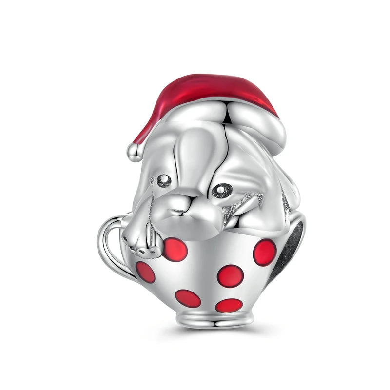 925 Silver Christmas Beads Lucky Animal Santa Snowman Gift Family