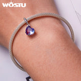 925 Silver Vintage Heart Charm Pendant for Women DIY Jewelry