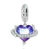 925 Silver Vintage Heart Charm Pendant for Women DIY Jewelry