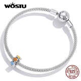 925 Silver Clouds Smile Spacer Charm Bead Pendant For Women