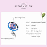 925 Silver Colored Planet Astronaut Bead For Charm Bracelets