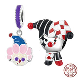 925 Silver Poker Clown Charm Pendant for Bracelet Bangle