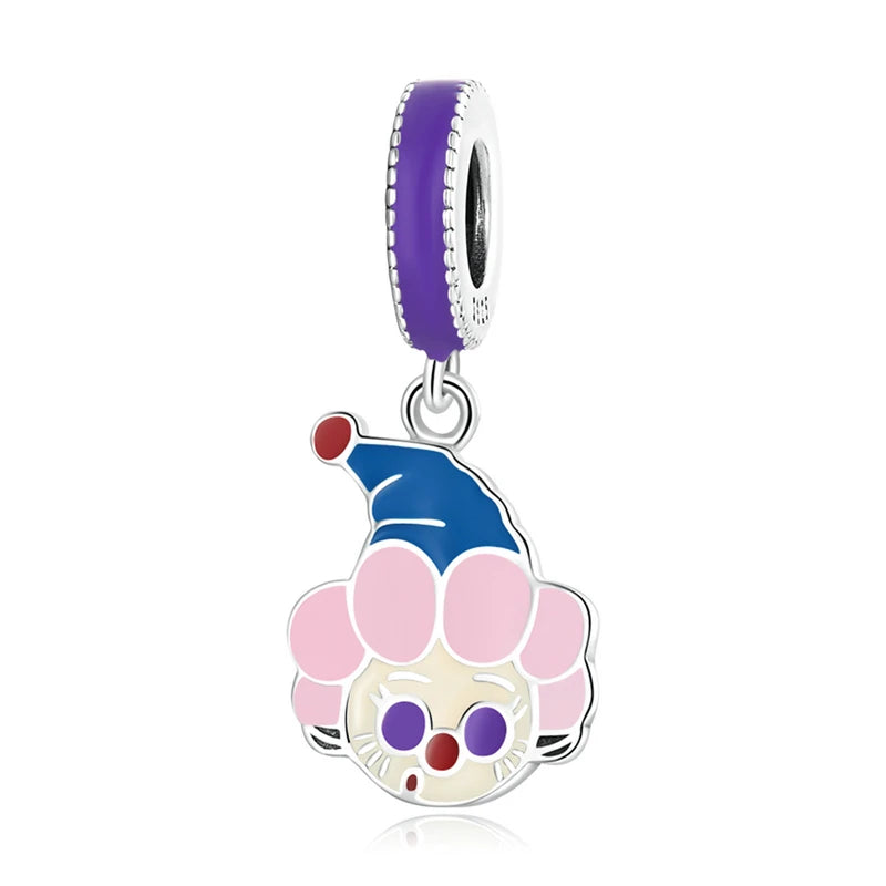925 Silver Poker Clown Charm Pendant for Bracelet Bangle