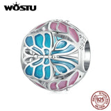 925 Silver Colorful Butterfly Bead Charms for Bracelet Necklace
