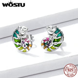 925 Silver Animal Stud Earrings Women Party Jewelry