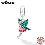 925 Silver Fairy Pendant Charms Rainbow Beads DIY Jewelry