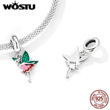925 Silver Fairy Pendant Charms Rainbow Beads DIY Jewelry