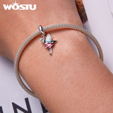 925 Silver Fairy Pendant Charms Rainbow Beads DIY Jewelry
