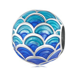 925 Silver Gradient Carp Devil Flower Charm Pendant Dragon Beads