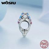 925 Silver Colorful Heart Skull Lady Moonlight Flower Bead Bracelet DIY