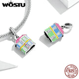 925 Silver Hourse Charms Cross Beads Women Bracelet Necklace Jewelry Gift